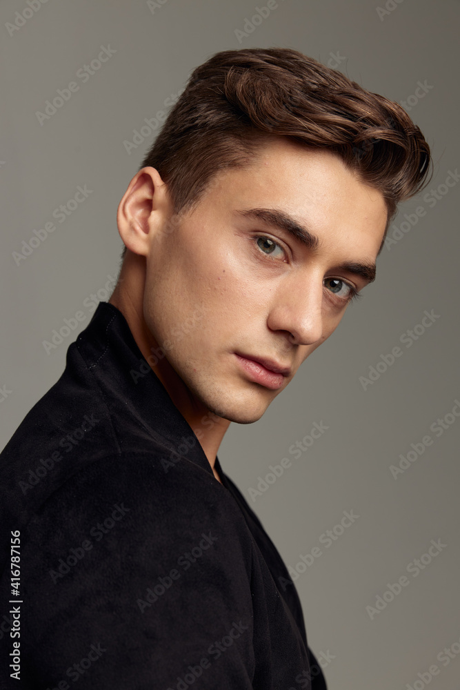 Fototapeta premium handsome man attractive look luxury fashion close up