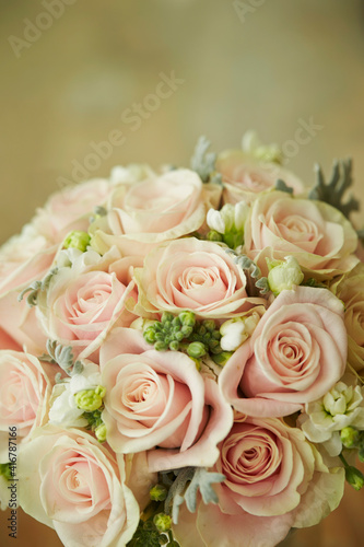 Wedding rose bouquet in hand