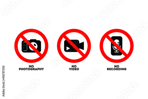 Don't take photos, video, audio. symbol. vector eps 10 ready to use.