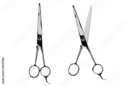 shiny stainless scissors isolated