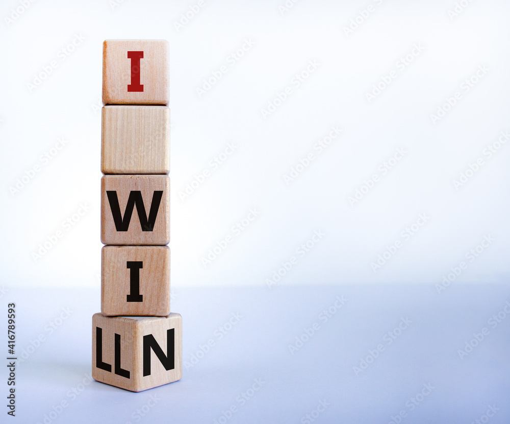 I will win symbol. Turned a wooden cube and changed words i will to i win. Beautiful white background, copy space. Business, motivational and i will win concept. I will win symbol. Turned a wooden cube and changed words i will to i win. Beautiful white background, copy space. Business, motivational and i will win concept.
