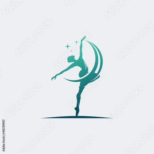 Rhythmic gymnast in professional arena logo