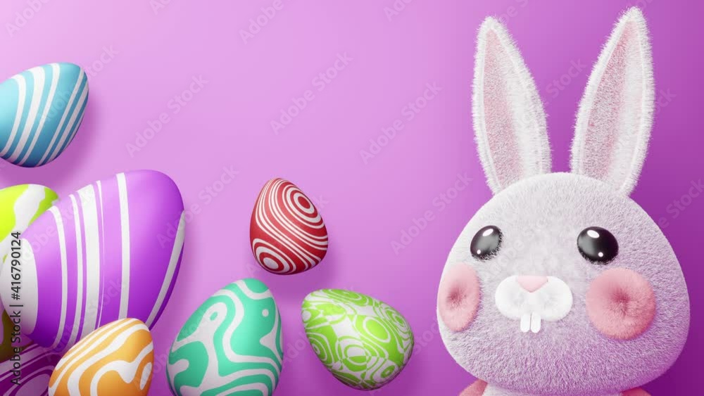 Happy easter day, cute bunny with colorful egg. Happy easter day, cute bunny with colorful egg.
