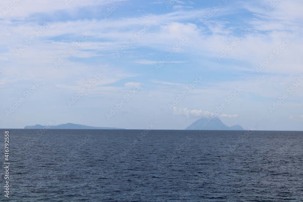 Active volcanoes en route by ferry to Yakushima from Kagoshima