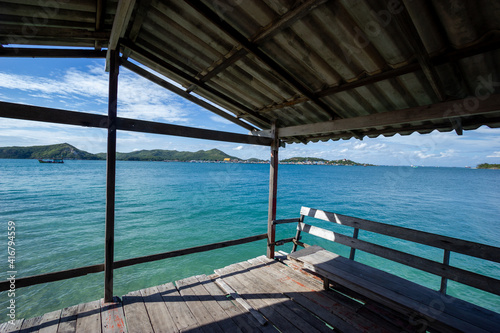 The beach of Koh Samae San island at Chonburi in Thailand