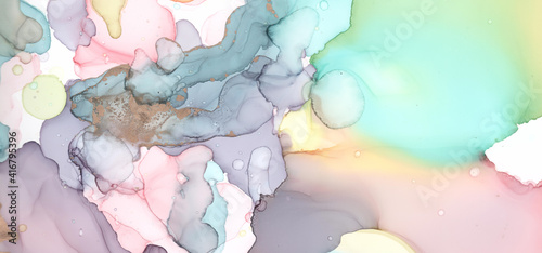 Alcohol Ink. Art Hand Artistic Design. Mix Brush