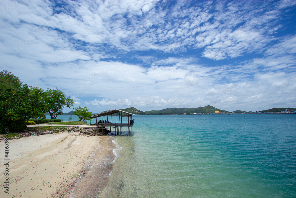 The beach of Koh Samae San island at Chonburi in Thailand