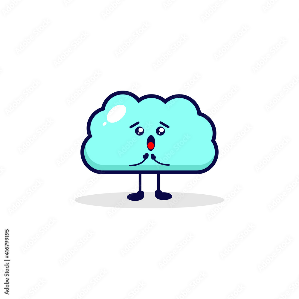 Cloud surprised cute character illustration