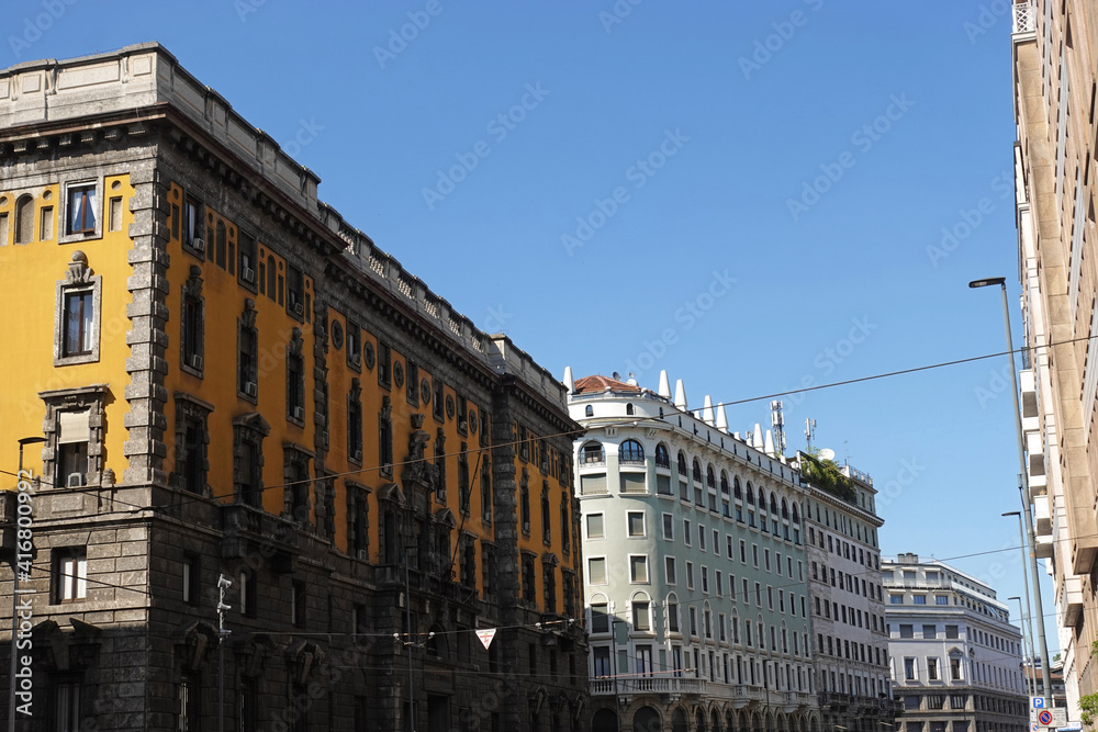 Buildings in the centre of Milano city