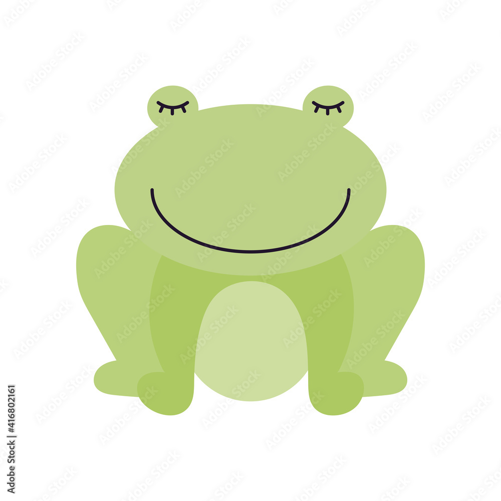 Obraz premium cute frog on a white background