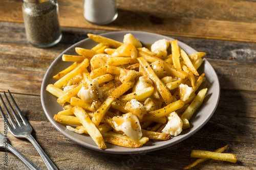 Homemade Unhealthy Canadian Poutine French Fries