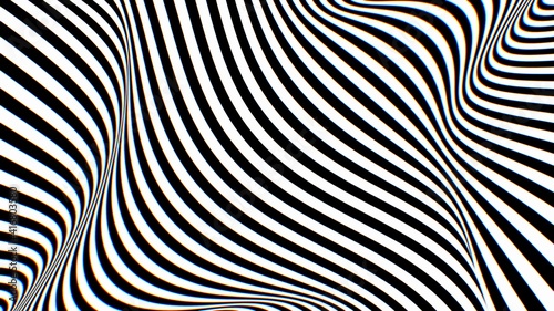 Black and White Optical Illusion Twisted Stripes Abstract Pattern Art - Abstract Background Texture © IncrediVFX