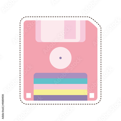 80s patch of a floppy disk