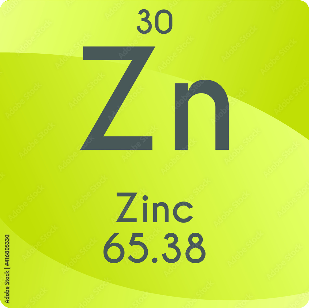 Zn Zinc Transition metal Chemical Element vector illustration diagram ...