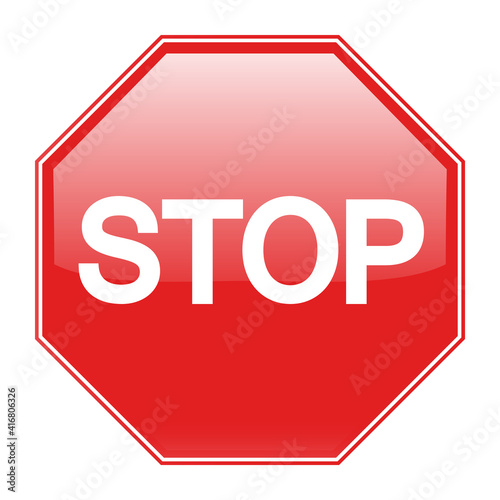 stop sign isolated on white