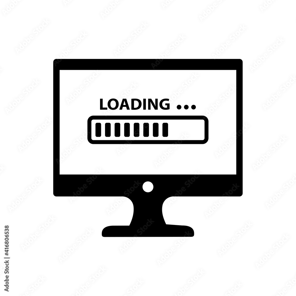monitor and loading bar conception, monitor icon, loading bar icon monitor and loading bar conception, monitor icon, loading bar icon