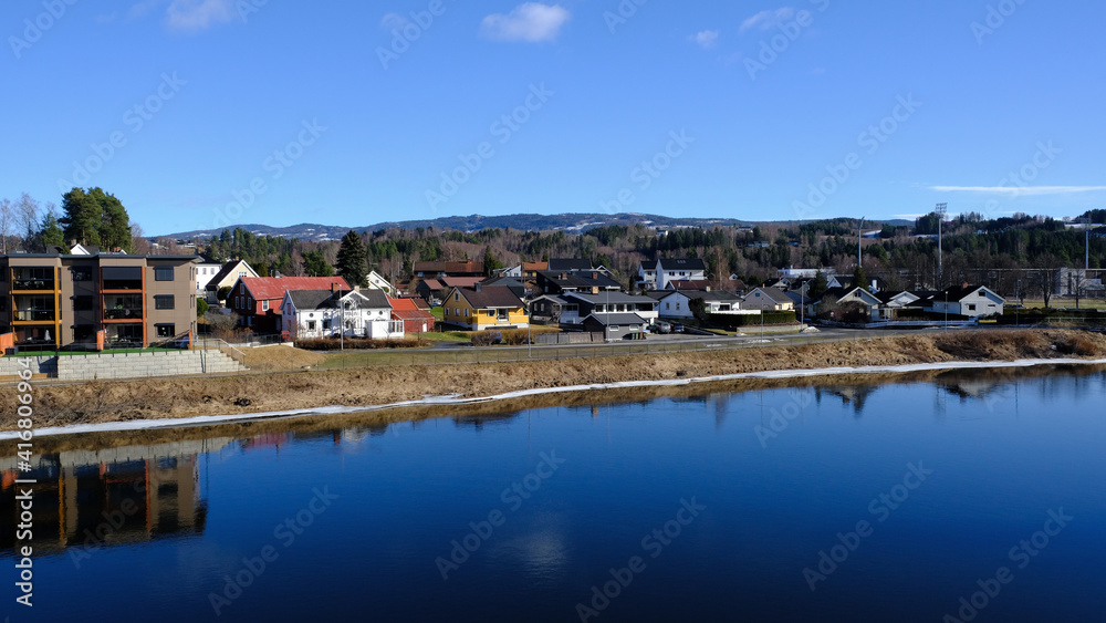 Honefoss and Storelva River, Ringerike, Norway