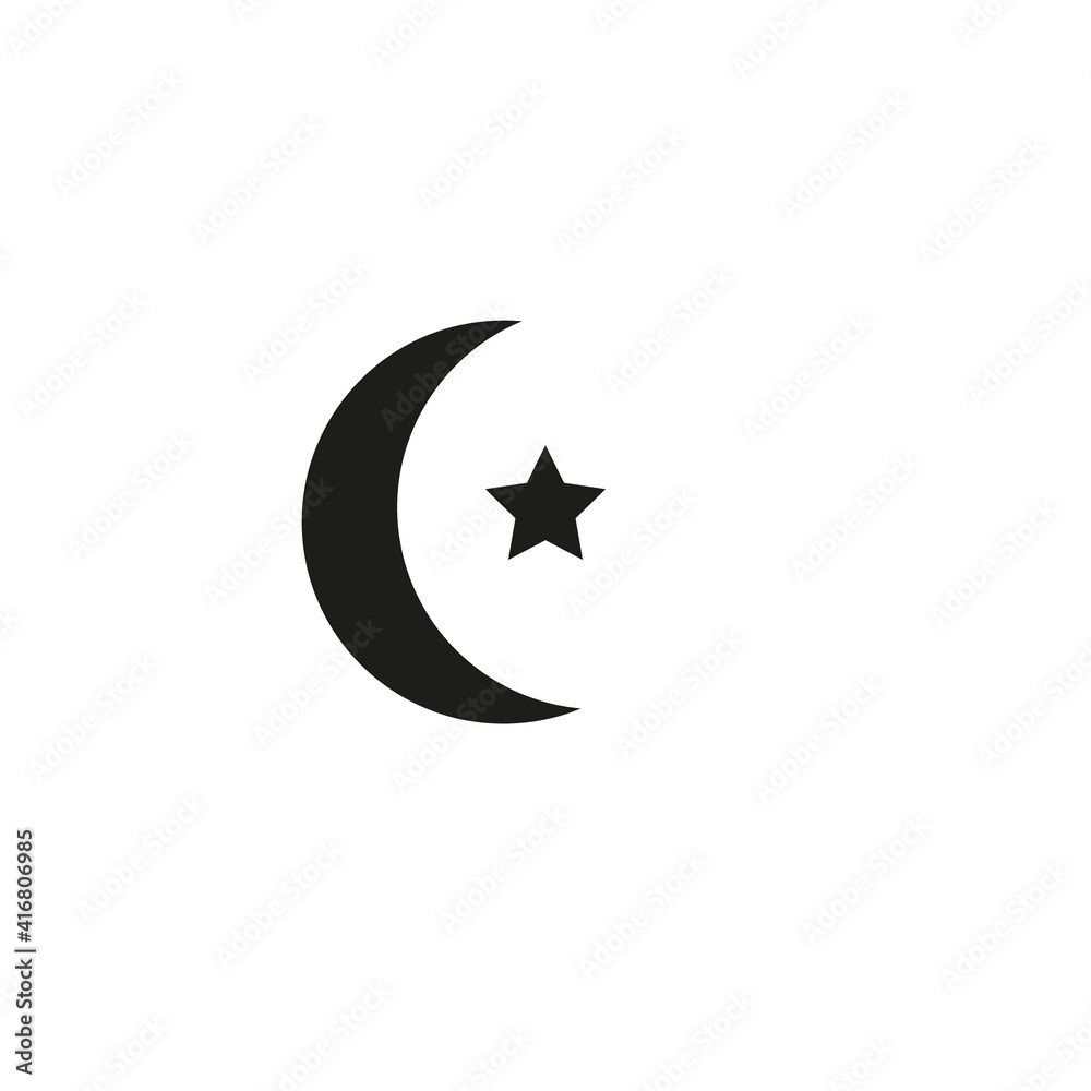 Moon Icon in trendy flat style isolated on grey background. Nighttime symbol for your web site design, logo, app, UI. Vector illustration, Moon Icon in trendy flat style isolated on grey background. Nighttime symbol for your web site design, logo, app, UI. Vector illustration,