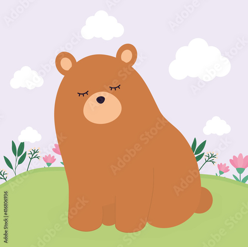cute bear on a meadow