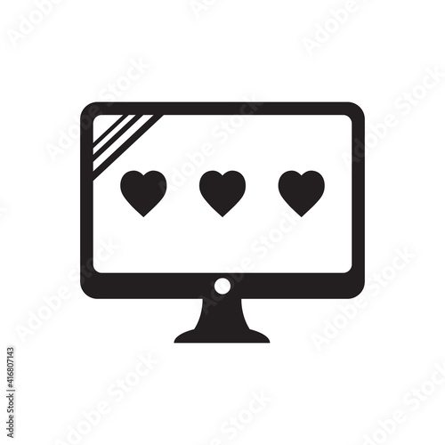 love rating icon in trendy flat style, device icon, monitor icon