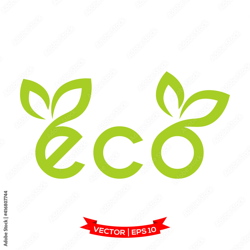 ECO icon vector logo template, leaf icon ECO icon vector logo template, leaf icon