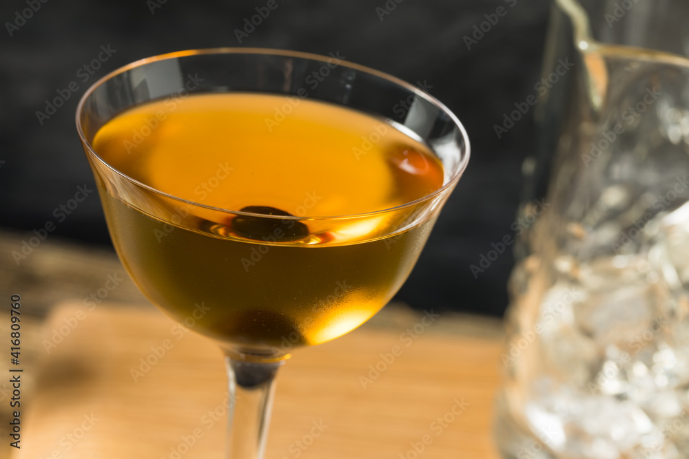 Cold Boozy Rye Whiskey Diamondback Cocktail Cold Boozy Rye Whiskey Diamondback Cocktail
