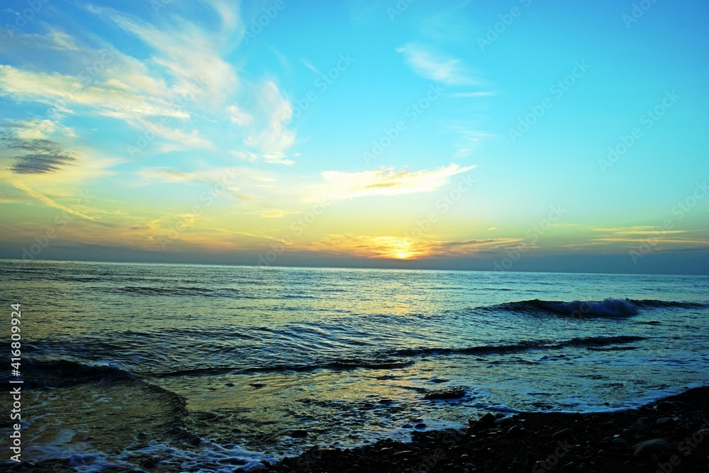 sunset over the sea