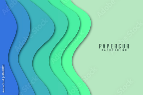 abstract papercut wave background