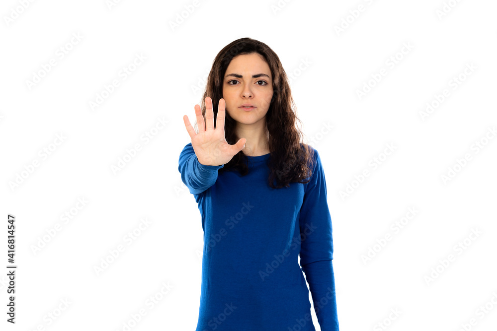 Adorable teenage girl with blue sweater Adorable teenage girl with blue sweater
