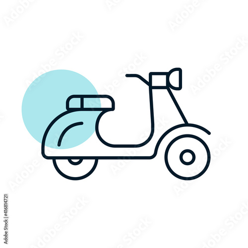 Scooter moped flat vector icon