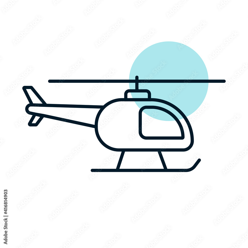 Helicopter flat vector icon design isolated