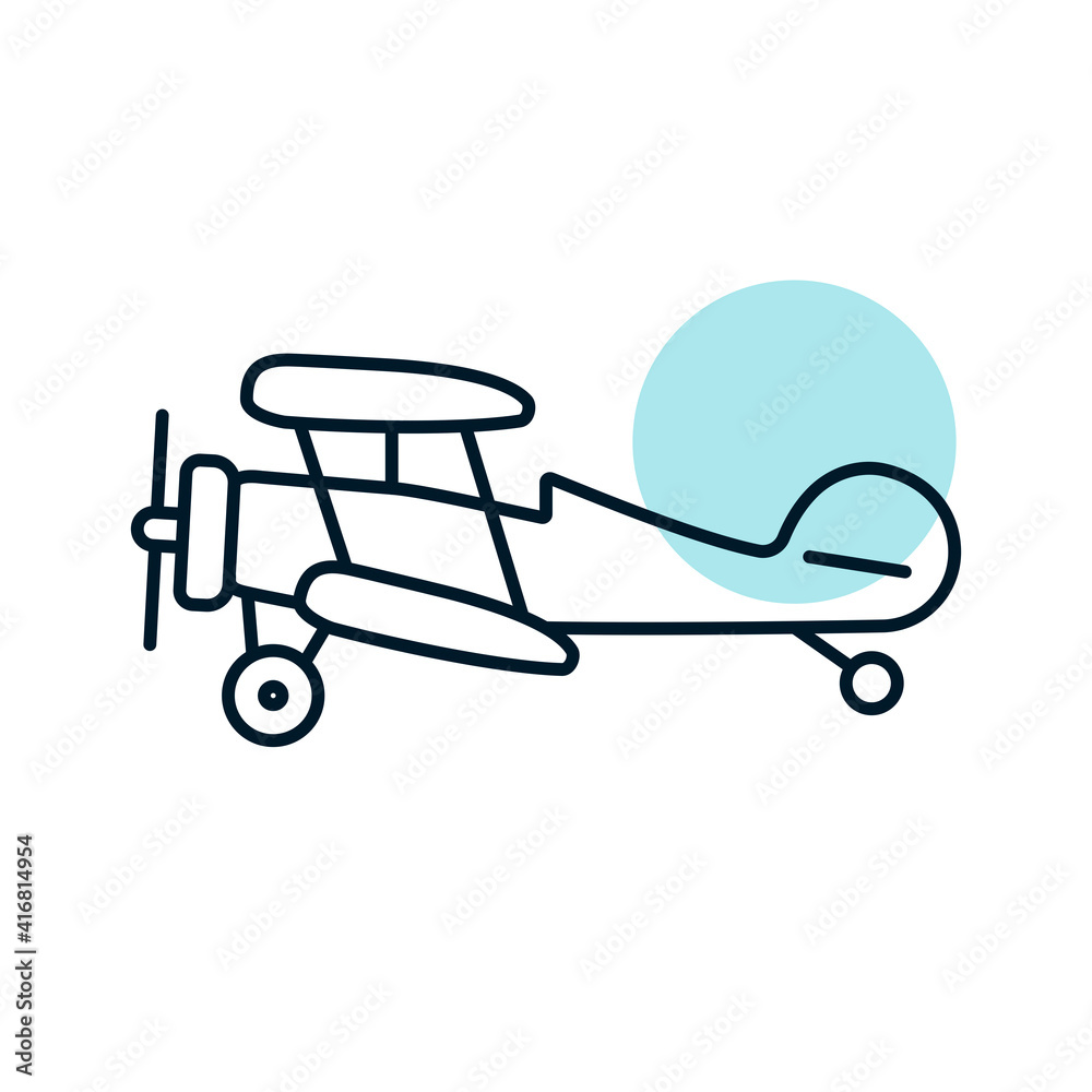 Light aircraft plane flat vector icon Light aircraft plane flat vector icon