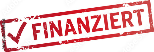 Roter stempel finanziert mit Haken