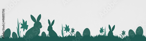 Photography Easter / Easter card banner panorama greeting card / Easter motif symbol green s