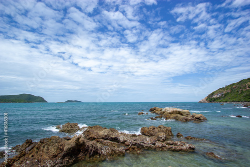 beach and sea ,  Rocks along the coast, Koh Samae San, Sattahip, Chon Buri, Thailand