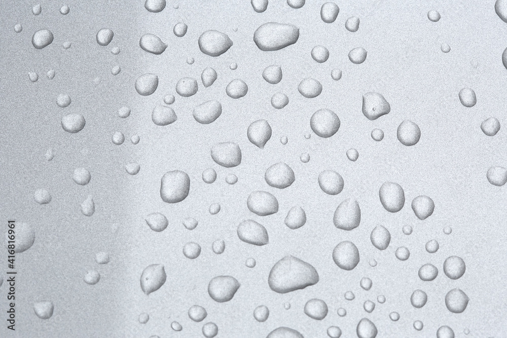 Water drops on metal surface. Abstract background Water drops on metal surface. Abstract background
