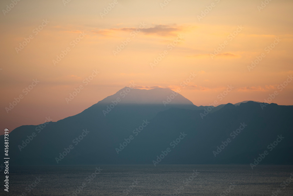 Beydağlar mountains, Tahtalı summit from Antalya. Beydağlar mountains, Tahtalı summit from Antalya.