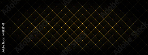 Abstract black and gold geometric rhombus shape background.	