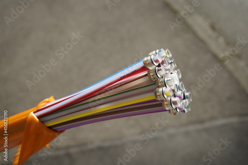 high-speed broadband glass fibre internet cable  photo