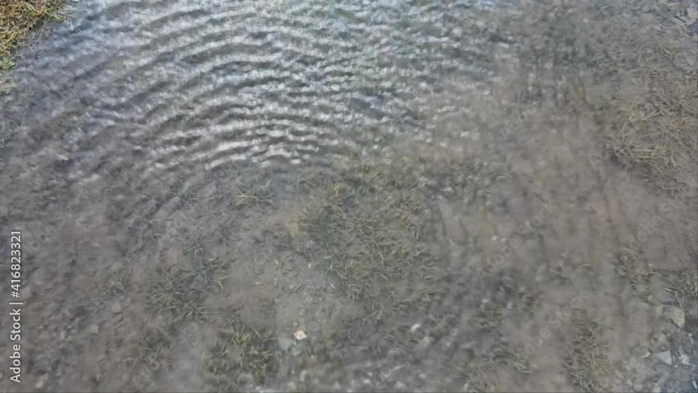 CHARCO DE AGUA CON GOTAS EN PLENA MONTAÑA CHARCO DE AGUA CON GOTAS EN PLENA MONTAÑA