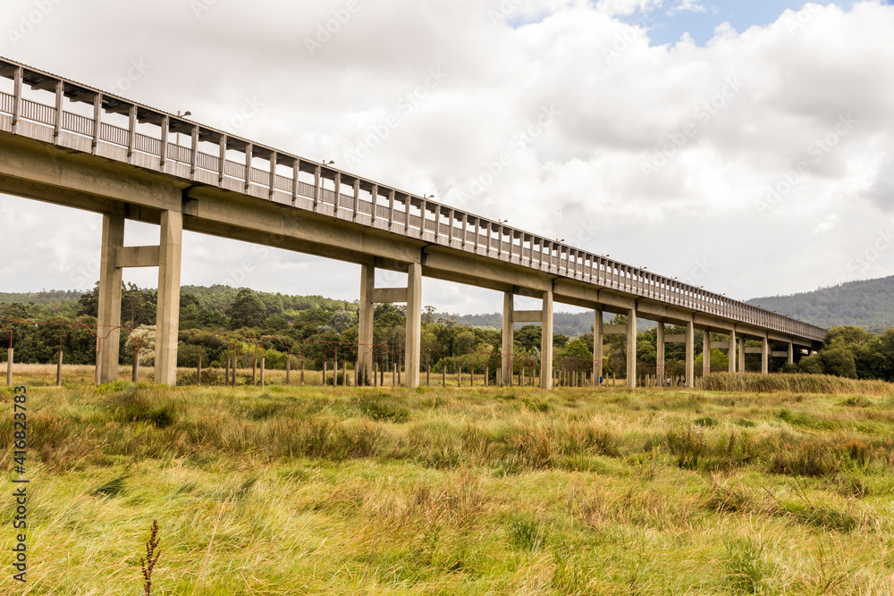 Catoira, Spain. The bridge at Torres de Oeste (West Towers), a walled complex of ruined castles in Galicia surrounded by marshes Catoira, Spain. The bridge at Torres de Oeste (West Towers), a walled complex of ruined castles in Galicia surrounded by marshes