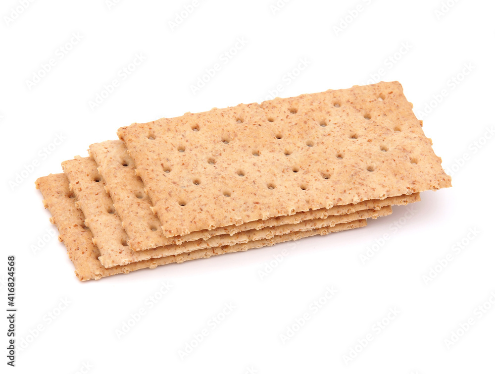 Whole grain crackers isolated on white
Whole grain crackers isolated on white