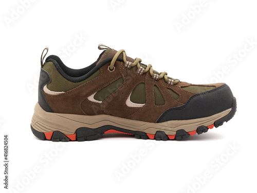 Outdoor walking and hiking shoes isolated on white

