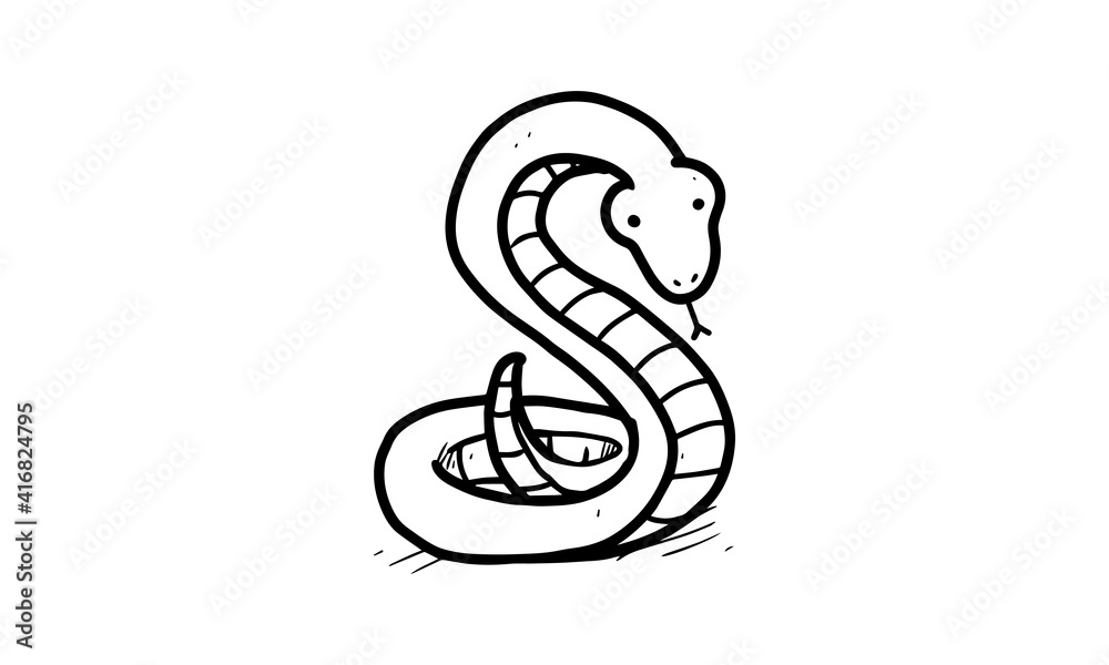a wild snake on the ground illustration. colorless cartoon for drawing and coloring activities. fun activity for kids development and creativity. object isolated on white background in vector design. a wild snake on the ground illustration. colorless cartoon for drawing and coloring activities. fun activity for kids development and creativity. object isolated on white background in vector design.
