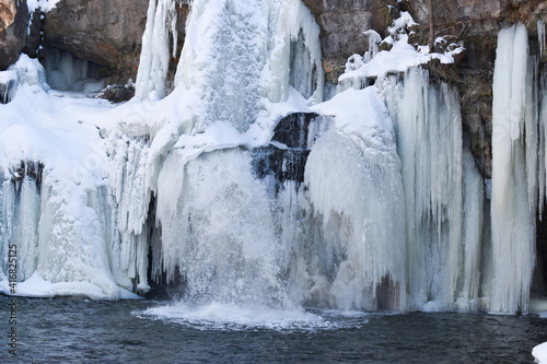 A frozen waterfall