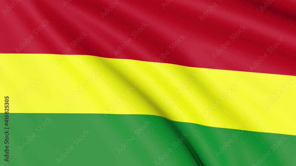 Bolivia Flag, 4k 30 fps, bright and lightly textured, full screen, seamless loop 3d animation Bolivia Flag, 4k 30 fps, bright and lightly textured, full screen, seamless loop 3d animation