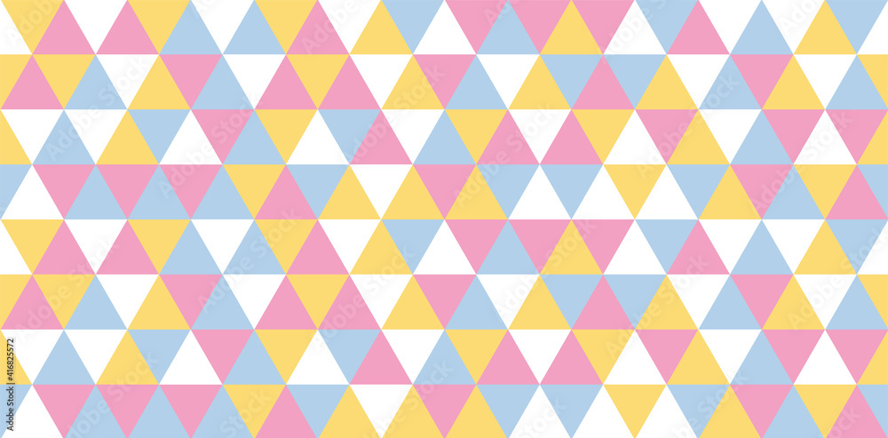 Simple cute abstract seamless pattern. Sweet pastel pink, yellow, blue and  white triangle shapes. Geometric ornament for wallpaper, wrapping paper,  print, textile design. Vector eps 10 illustration. Stock Vector | Adobe  Stock
