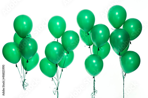 Green party balloons