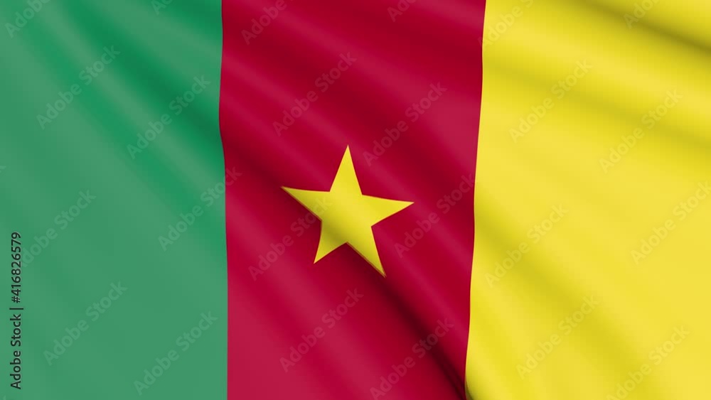 Cameroon Flag, 4k 30 fps, bright and lightly textured, full screen, seamless loop 3d animation Cameroon Flag, 4k 30 fps, bright and lightly textured, full screen, seamless loop 3d animation