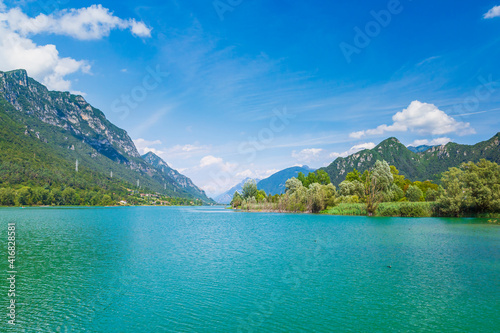 Summer at lake Idro Italy. Nature landscape for adventure, hiking and recreational tourism. © Sander Meertins